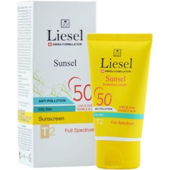 تصویر کرم ضد آفتاب SPF50 مناسب پوست چرب لایسل (رنگ شماره T2) 