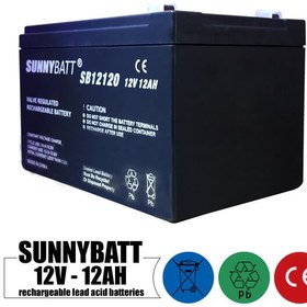 تصویر باتری شارژی 12 ولت 12 آمپر SUNNYBATT مدل SB12120 