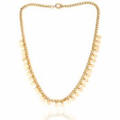 تصویر گردنبند طلا طرح زنجیر کارتیه با آویز های پولکی کد CN617 