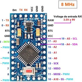 تصویر برد Arduino Pro Mini 3.3v Arduino Pro Mini 3.3v Development Board