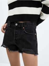 تصویر شلوارک جین با کمر بلند برند mango High Waist Denim Shorts