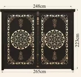 تصویر درب دولنگه فلزی حیاط CNC کد 2960 