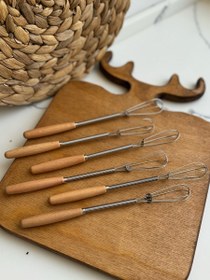 تصویر همزن کافی دسته چوبی 