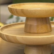 تصویر شیرینی خوری پایه دار گرد بامبو کد ۶۸۷ 