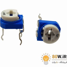 تصویر پتانسیومتر خوابیده پلاستیکی 500ohm (بسته 4 عددی) 