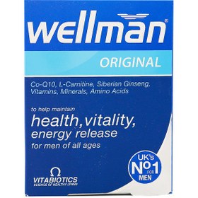 تصویر قرص ول من اورجینال ویتابیوتیکس مخصوص آقایان 30 عدد ا vita biotics wellman orginal 30capules vita biotics wellman orginal 30capules