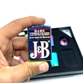 تصویر ست هدیه قمقمه جیبی 2 شات فندک کد L520341 