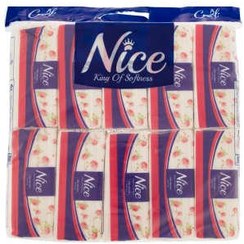 تصویر دستمال کاغذی 100 برگ نایس مدل Flower بسته 10 عددی Nice Flower Tissue Paper Pack of 10