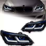 تصویر چراغ جلو e60 طرح لیزر لایت مناسب برای سری 5 از سال 2005 الی 2008 BMW
