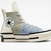 تصویر کتانی کانورس چاک ۷۰ پلاس ساقدار رنگ کرم سبز آبی 