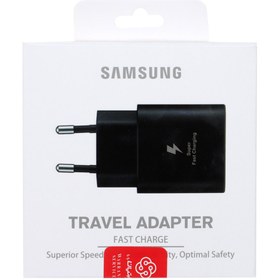 تصویر شارژر دیواری فست تک پورت سامسونگ مدل EP-TA200 15W - مشکی New Samsung EP-TA200 15W fast single port wall charger - black New