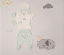 تصویر ست بیمارستانی 4 تکه نوزادی طرح فیل نقاشی دانالو Danaloo 