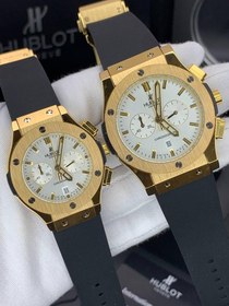 تصویر ساعت مچی هوبلو HUBLOT BIG BANG طلایی صفحه سفید HBB-217 