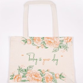 تصویر ساک پارچه ای مانیز_طرح maniz tote-bag- today is your day 