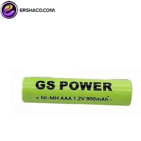 تصویر باتری شارژی جی اس پاور نیم قلمی سرتخت 900 میلی آمپر Gs Power 