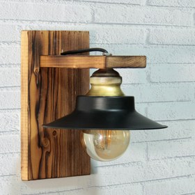 تصویر چراغ دیواری چوبی مدل اومال 