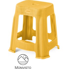 تصویر چهارپایه پلاستیکی حصیری مدل پایه دار متوسط 