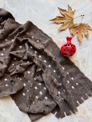 تصویر شال موهر زنانه زمستانه مدل مربعی - قهوه ای 