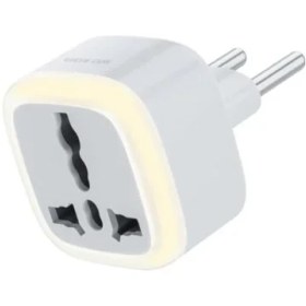 تصویر تبدیل برق با نور ال ای دی گرین لاین Green Lion Universal Plug With LED Light EU 