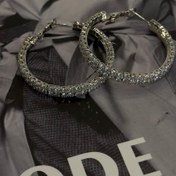 تصویر گوشواره حلقه ای نگین دار مجلسی 