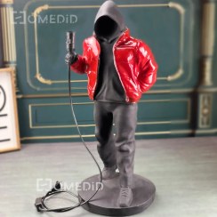 تصویر مجسمه آباژور مرد تاریکی ایستاده - رومیزی 