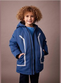 تصویر پافر پارکا با کلاه و آستین بلند برای پسران برند Defacto Boy Hooded Long Sleeve Parka