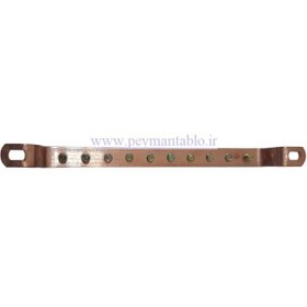 تصویر شمش ارت 10 پیچ مسی ورق 3 رز ایران ROSE IRAN 10 screw Earth Copper Busbar