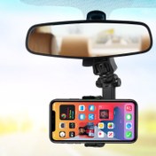 تصویر نگهدارنده موبایل آینه ای خودرو هلدر موبایل نگه دارنده موبایل خودرو لوازم موبایل لوازم خودرو هولدر آینه اقتصادی 