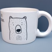 تصویر ماگ طرح خرس مدل استوانه ای کوتاه