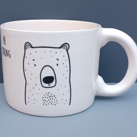 تصویر ماگ طرح خرس مدل استوانه ای کوتاه