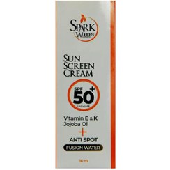 تصویر ضدآفتاب ضدلک بی رنگ SPF50+ اسپارک وودن 50 میل 