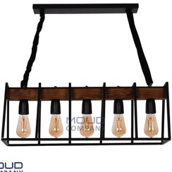 تصویر لوستر چوب‌فلز مدل لاینر کد 307-5 (موعود) فیلم تولید مشابه این محصول در توضیحات 