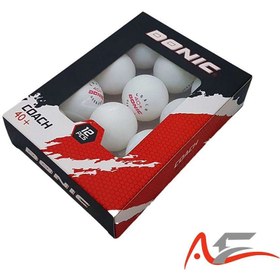 تصویر توپ پینگ پنگ دونیک مدل COACH+40 بسته 12 عددی 