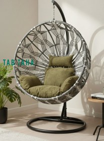 تصویر تاب ریلکسی مدل خورشیدی - سفید / سبز Tab relaxi