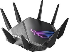 تصویر ASUS WiFi 6 Triband Gigabit Gaming Router Rog Gtaxe11000 Rapture 802.11ax 114848044804 MBITS 1010010002500 MBITS Ethernet LAN (RJ45) 5 MUMIMO YES NO NO MO ASUS WiFi 6 TriBand Gigabit Gaming Router ROG GTAXE11000 Rapture 802.11ax 114848044804 Mbits 1010010002500 Mbits Ethernet LAN (RJ45) ports 5 MUMiMO Yes No mo