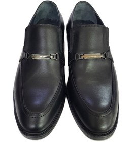 تصویر کفش چرم مجلسی مشکی مدل پاکرال - 4 Formal leather shoes