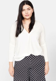 تصویر تی شرت آستین کوتاه زنانه سفید برند mango 53057666 Kadın Kırık Beyaz T-Shirt 53057666