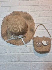 تصویر ست کلاه حصیری و کیف خرگوشی رنگ 4