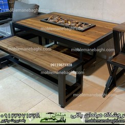 تصویر نیمکت چوبی باغی 