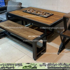 تصویر نیمکت چوبی باغی 