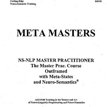 خرید و قیمت دانلود کتاب Meta Masters: The NLP Master Practitioner ...