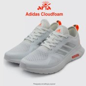 تصویر کفش اسپرت آدیداس مدل Cloudfoam رنگ سفید و نارنجی 