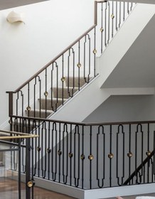 تصویر نرده فلزی مدرن پانته آ(کد 201) - مشکی Pantea Modern Metal Baluster staircase (code 200)