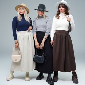 تصویر دامن زنانه مدل نغمه - مشکی Daman zanane