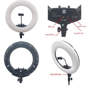 تصویر رینگ لایت عکاسی هیرو Hero Ring light FE480 100W (45سانت 100 وات) + پایه 