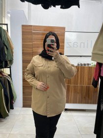 تصویر مانتو سایز بزرگ جنس کتان لی گرم بالا فری سایز از ۴۸ تا ۵۴ - نسکافه‌ای / فری سایز از ۴۸ تا ۵۴ 