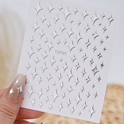 تصویر لنز ناخن شاین نقره ای 