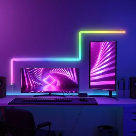 تصویر بیم لایت دیواری RGBIC موزیکال همراه اپلیکیشن موبایل و کنترل هوشمند 
