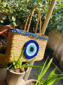 تصویر کیف حصیری چشم نظر 