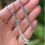 تصویر گردنبند مذهبی طرح ذوالفقار از استیل رنگ ثابت 